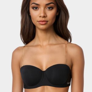 Strapless Microfiber Bra with Clear Strap Back