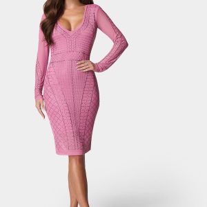 Crystal Mesh Midi Dress