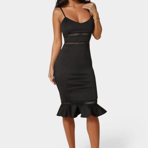 Lace Trim Flounce Dress