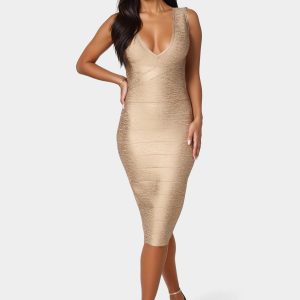 Foiled Bandage Metallic Dress