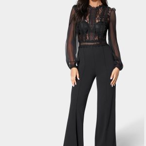Lace Top Straight Leg Jumpsuit