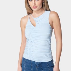 Slit Front Ruched Top