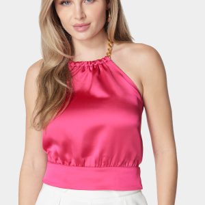 Chain Link Tie Back Halter Top