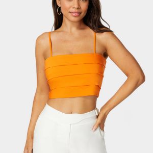 Spaghetti Strap Pleated Top