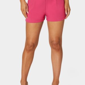 High Waist Button Detail Flared Shorts