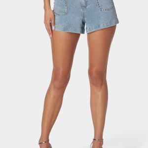 Studded Detail Denim Shorts