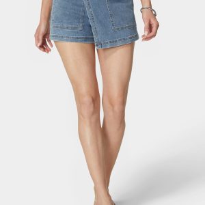 Belted Patch Pocket Mini Denim Skort