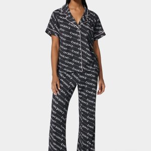 Marshmallow Printed Notch Collar Pant Set