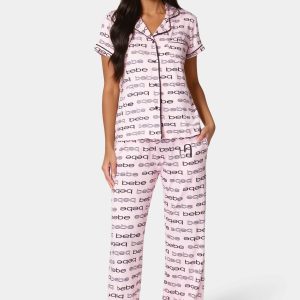 Printed Notch Collar Pant Set