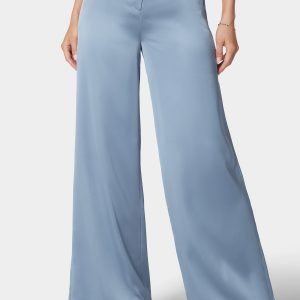 High Waist Ultra Wide Leg Satin Pant