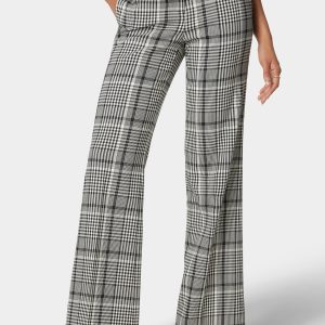 High Waist Belted Novelty Wide Leg Pant