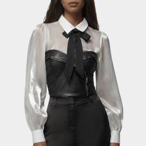 Symmetric Zipper Vegan Leather Corset