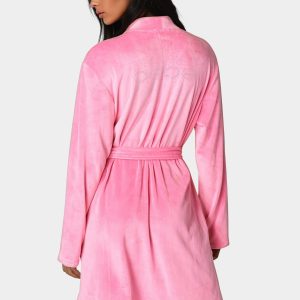 Velour Robe With Rhinestone