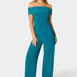 Studded Off Shoulder Palazzo Jumpsuit