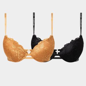 2Pack Push Up Padded Lace Plunge Bras