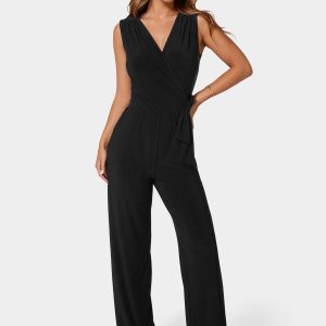 Jersey Wrap Tie Jumpsuit