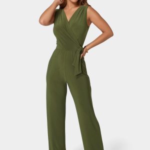 Jersey Wrap Tie Jumpsuit