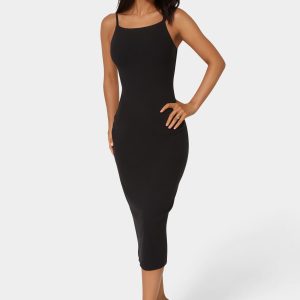 Square Neck Slim Maxi Dress