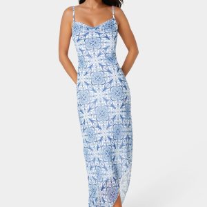 Printed Chiffon Cowl Assy Maxi Dress