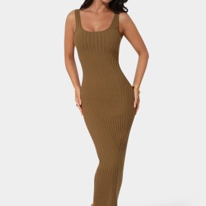 Crochet U-Neck Maxi Dress