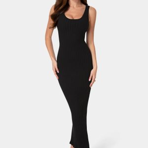 Crochet U-Neck Maxi Dress