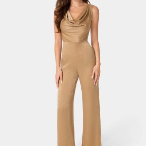 Ceycrepe Satin Cowl Jumpsuit