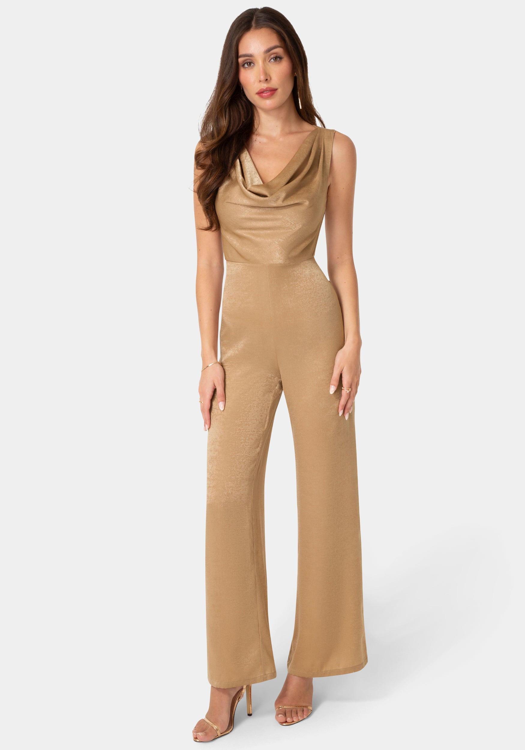 Ceycrepe Satin Cowl Jumpsuit
