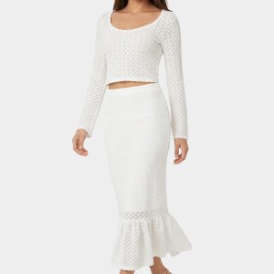 2-Piece Crochet Top Tiered Skirt Set