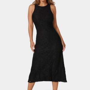 A Line Lace Midi Dress