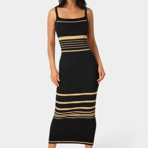 Illusion Sweater Bodycon Maxi Dress