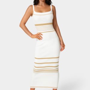 Illusion Sweater Bodycon Maxi Dress