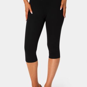 High Waist Satin Elastic Capri Legging