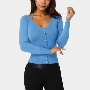 Light Weight Halter Neck Tie Cardigan