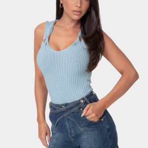 Twisted Strap Knit Top