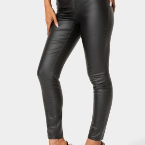 Natural Waist Coated Skinny Leg Jeans