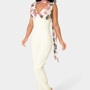 Scarf-Detailed Wide Leg Jumpsuit