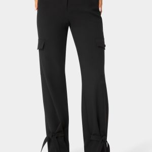 High Waist Tie Detail Cargo Jogger