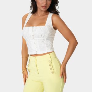 Eyelet Fitted Top