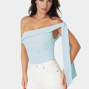 Asymmetrical Shoulder Tie Top
