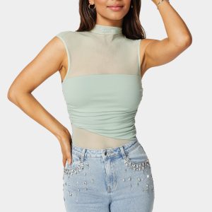 Draped Knit Bodysuit