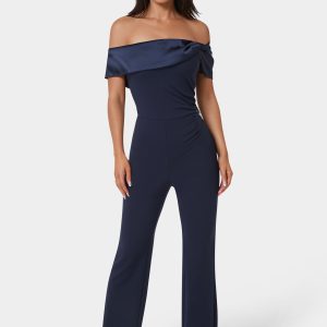 Off Shoulder Straight Leg Jumpsuit