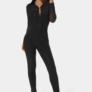Rhinestone Hooded Catsuit