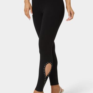 High Waist Rhinestone Legging