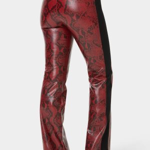 High Waist Snake Skin Mini Flare Pant