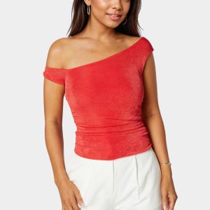 One Shoulder Ruched Knit Top