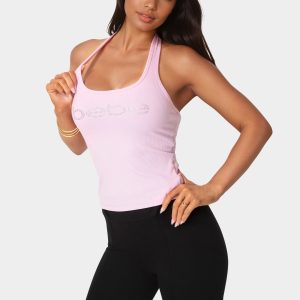 Bebe Logo Halter Neck Rib Tank