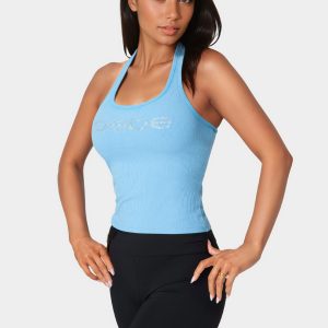 Bebe Logo Halter Neck Rib Tank