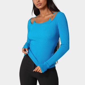 Strap Detail Sweater Top