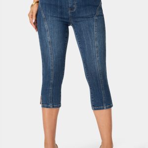 Double Belted Denim Capri