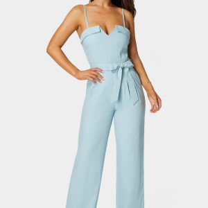 Linen Belted Palazzo Leg Jumpsuit